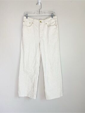 Madewell Low Slung Baggie Striped wide Leg Denim Jeans Size 25